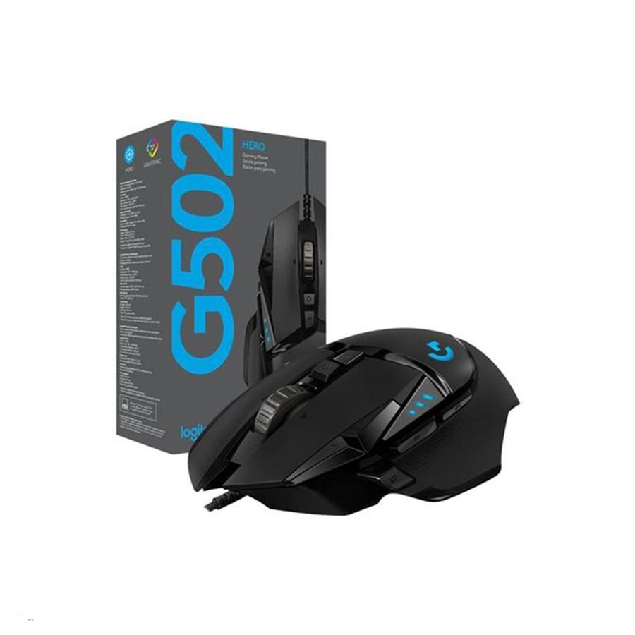 Mouse Logitech G502 Hero RGB Gaming Black - Cableado