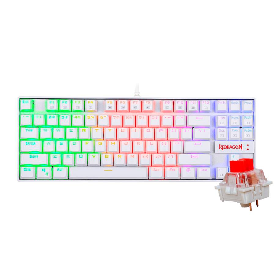 Teclado Redragon Kumara K552 White Switch Red RGB