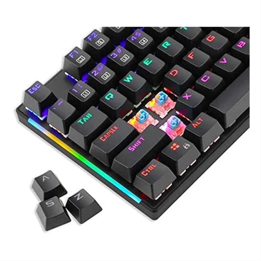 Teclado Mecánico T-Dagger Naxos Black Rainbow - Switch Blue T-TGK310-BL (Español)