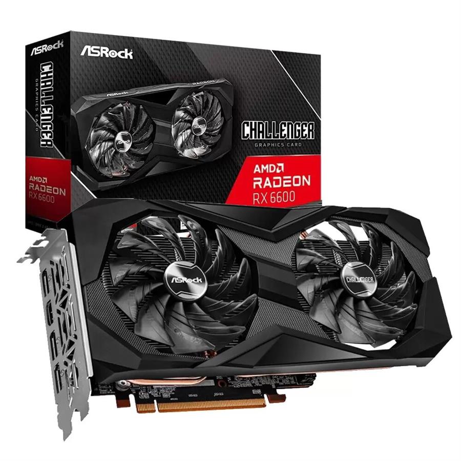 Placa de video RX 6600 Asrock Challenger 8 GB DARK OC - NUEVA
