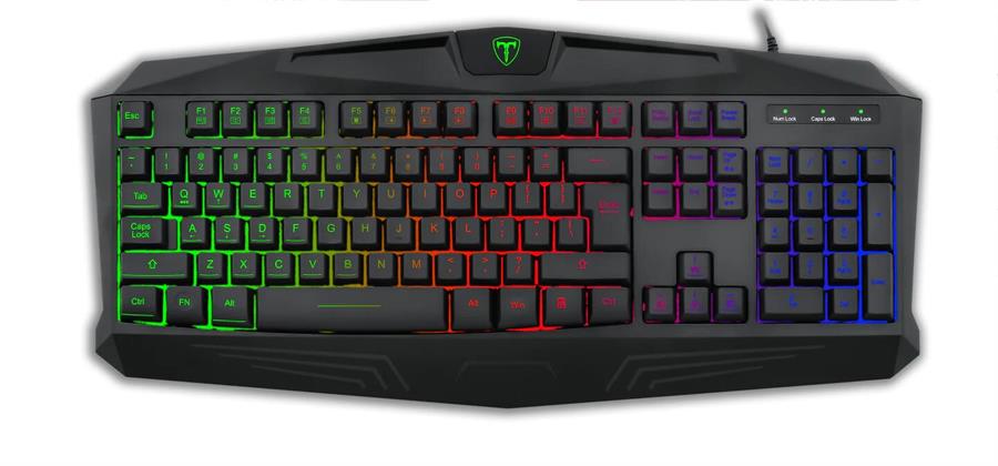 Teclado Gamer T-Dagger Tanker Rainbow Black Spanish - (T-TGK106)