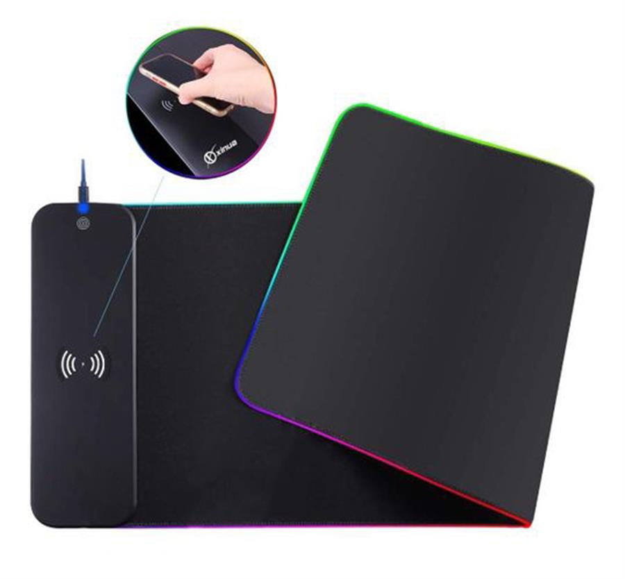 Mouse Pad Gamer 78x30 RGB - Carga Rapida Inalambrico Negro