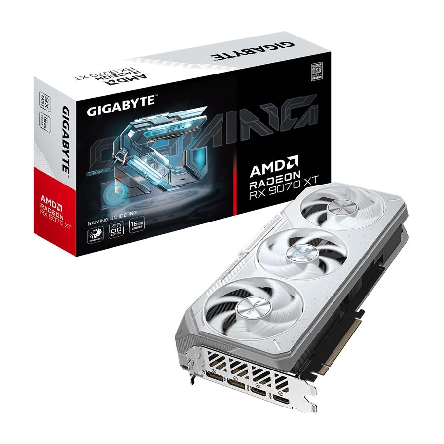 Placa de video RX 9070 XT GIGABYTE GAMING OC ICE 16 GB