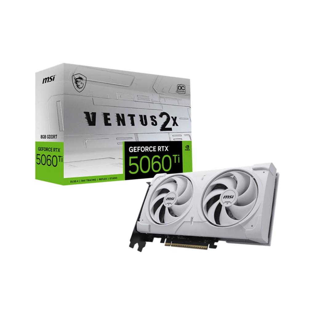 Placa de video MSI RTX 5060 Ti 8G VENTUS 2X OC WHITE PLUS