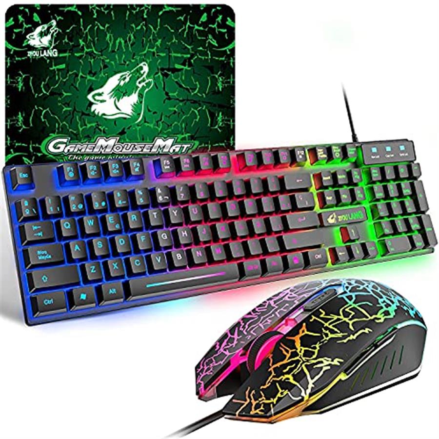 Combo Kit Teclado, Mouse y Pad Gamer T13 RGB - Ziyoulang