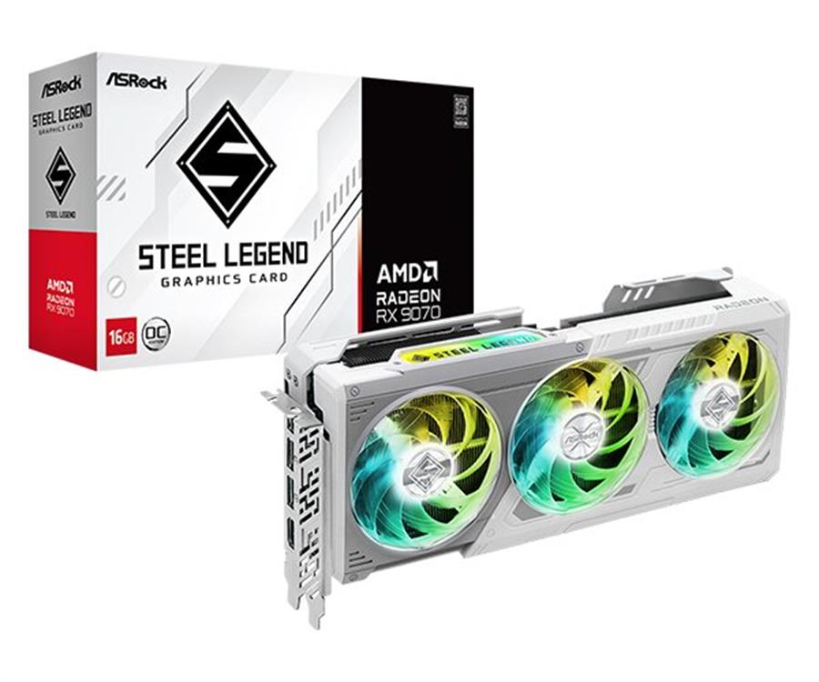 Placa de video RX 9070 XT Asrock Steel Legend White 16 GB