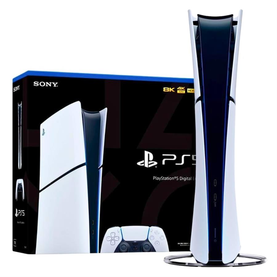 Consola Playstation 5 Slim Digital 1 TB + Base Refrigerada + Carga Joystick + Faceplate Black
