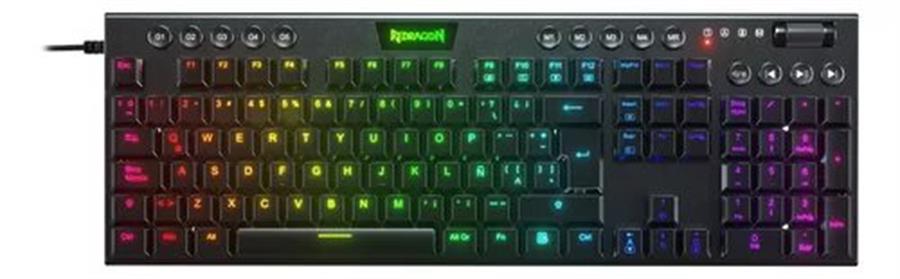 Teclado Redragon Horus FS Wired Switch Red Black Spanish - (K619-RGB-SP RD)