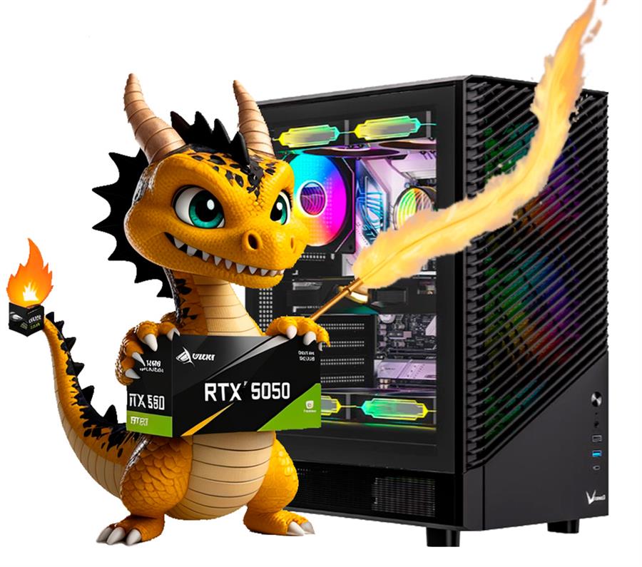 PC Gamer RTX 5050 8 GB, Ryzen 5500, 16 GB RAM, A520M-K, SSD 500 GB