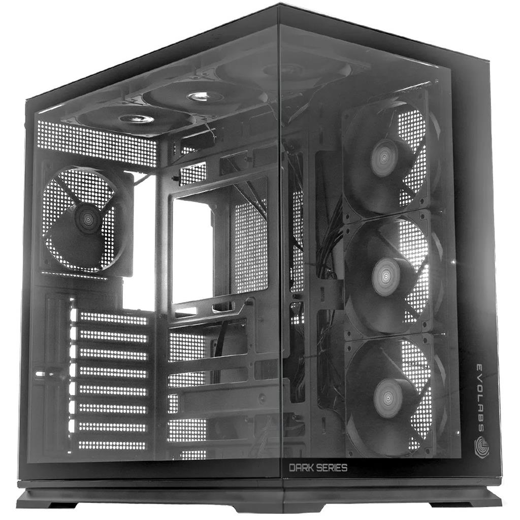 Gabinete Gamer Evolabs Luma X Dark Dual Chamber x6 Fans Dark ATX
