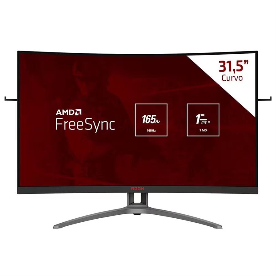 Monitor Gamer AOC AG323FCXE - LED 31.5", 165 Hz, Curvo, Full HD, 1 MS